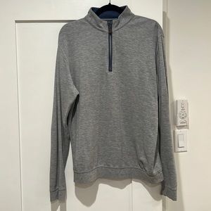 Johnnie-O grey 1/4 zip crewneck sweatshirt